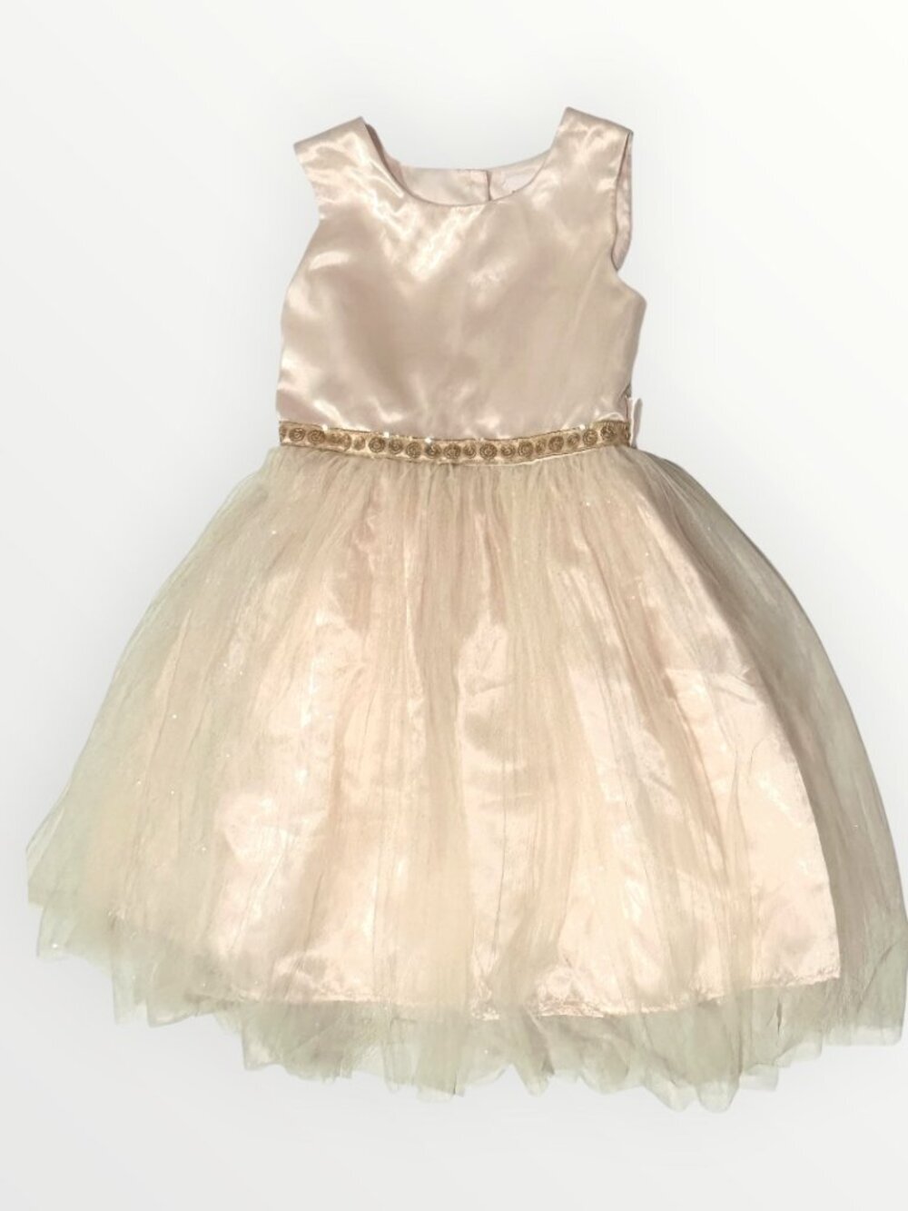 Nannette Kids Girls Sparkly Tulle Dress Sleeveless Satin Bodice Pink Size 8